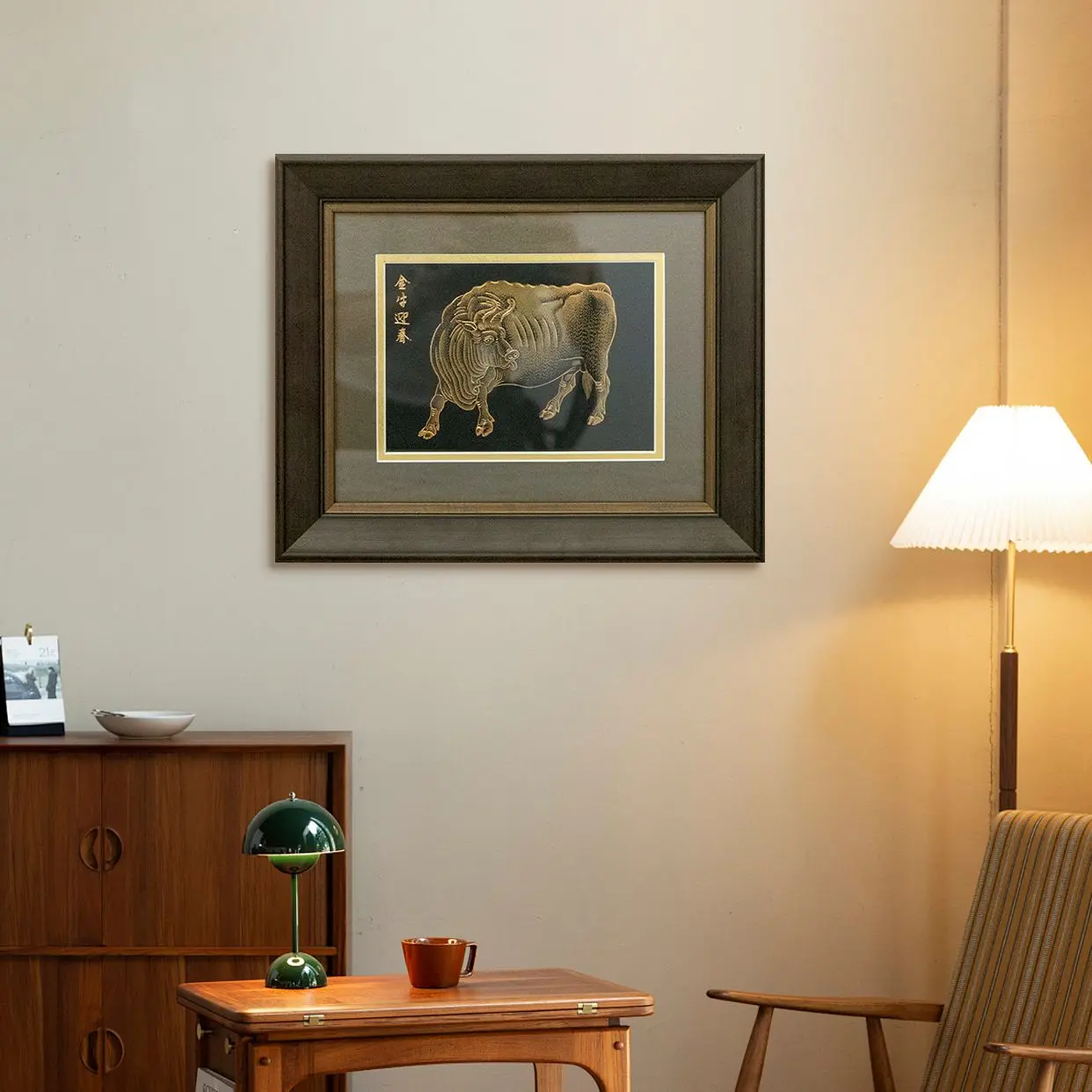 Golden Ox Welcomes Spring Pure Gold Decorative Painting