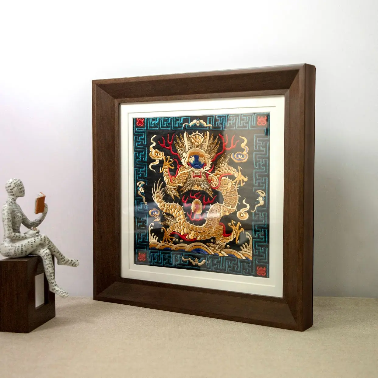 Chinese-Style Dragon Pattern Embroidered Patch Decorative Painting