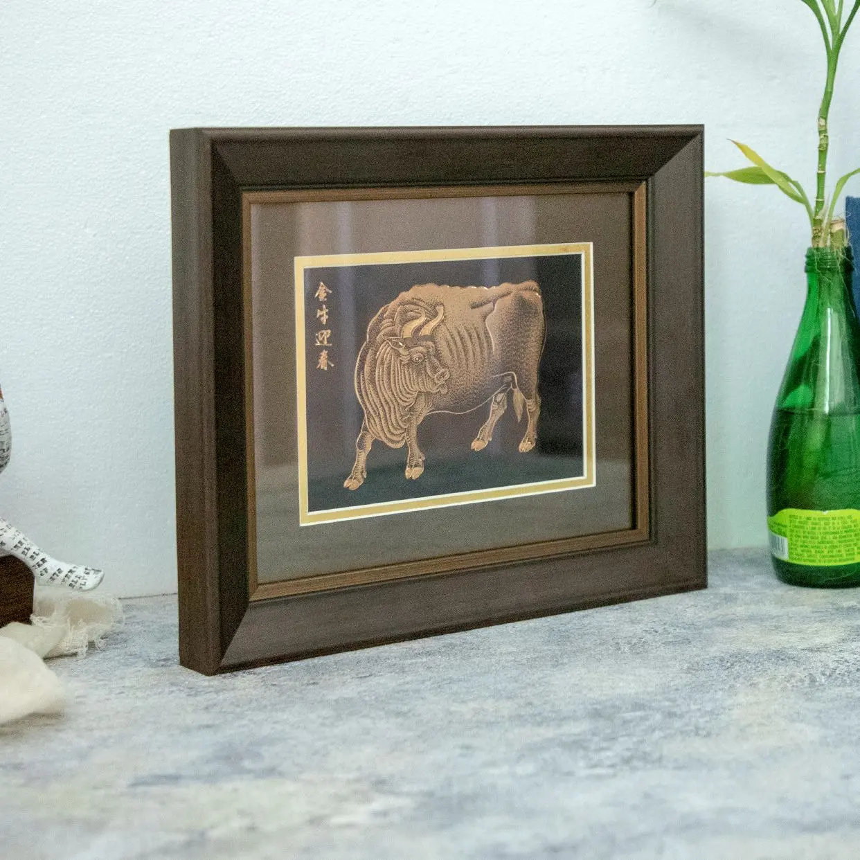 Golden Ox Welcomes Spring Pure Gold Decorative Painting