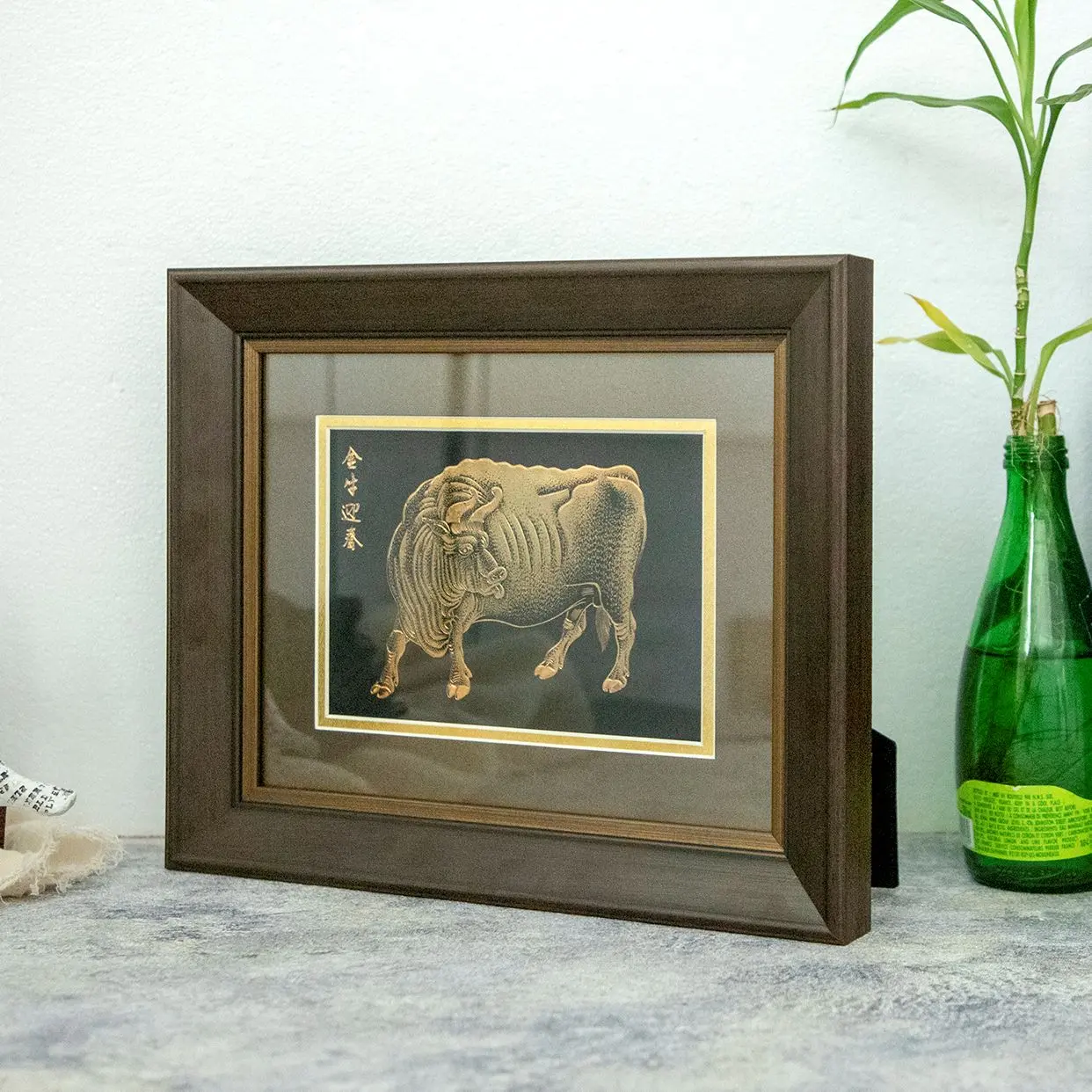 Golden Ox Welcomes Spring Pure Gold Decorative Painting