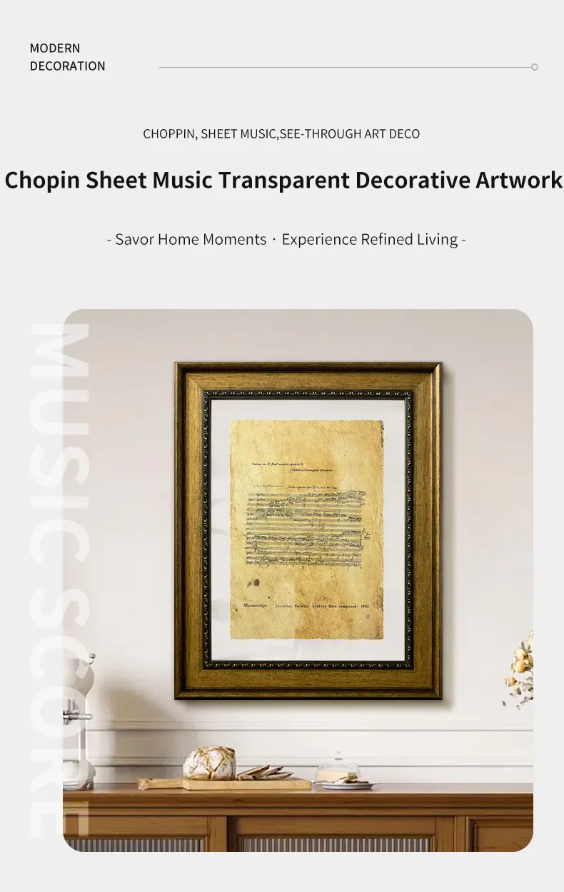 Chopin Sheet Music Transparent Decorative Artwork