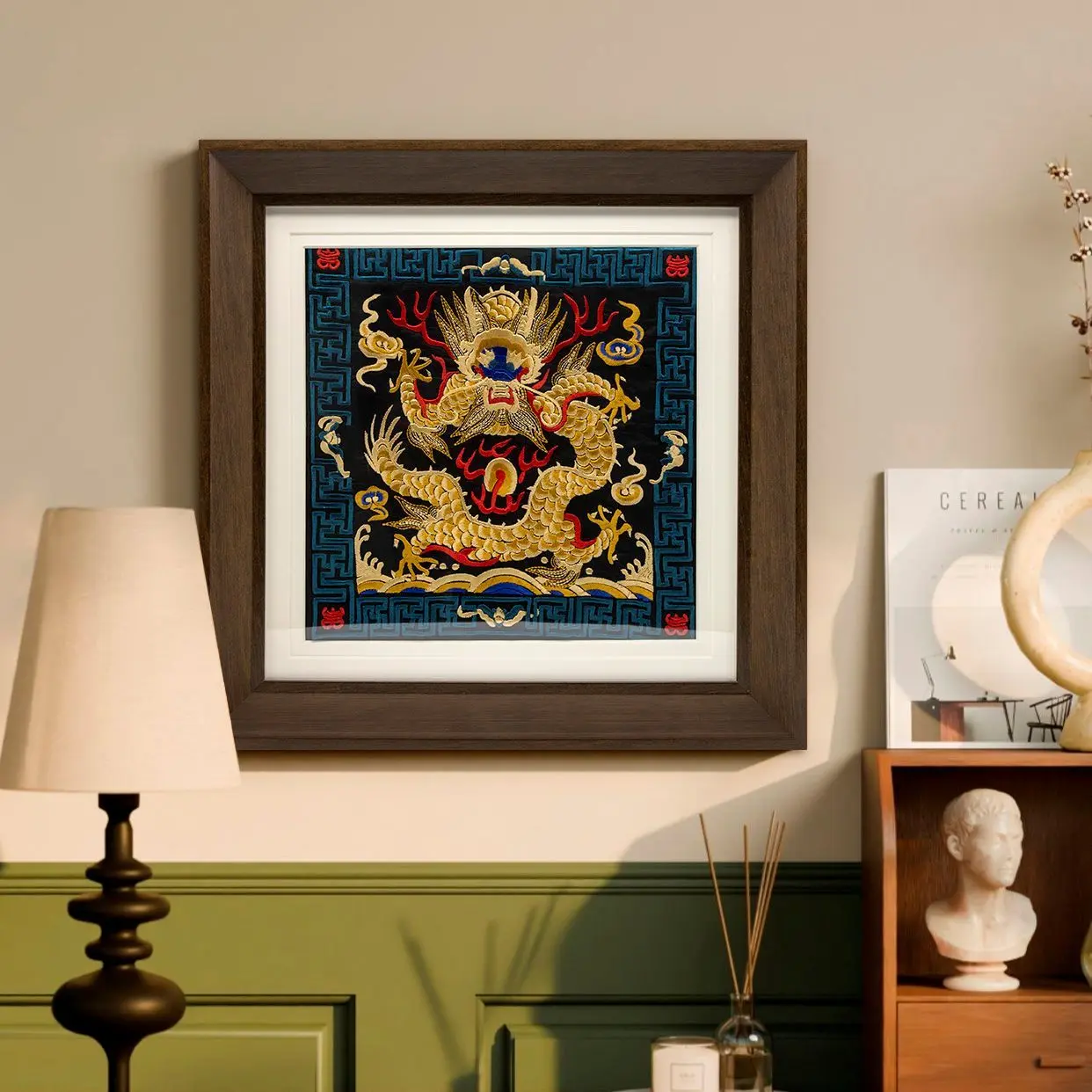 Chinese-Style Dragon Pattern Embroidered Patch Decorative Painting